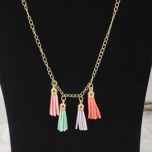 Handmade Colorful Fringe Necklace - Picture 2 of 4